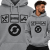 BLUZA Z KAPTUREM SPORTY WALKI  EAT SLEEP GYM (CZARNY NAPIS)